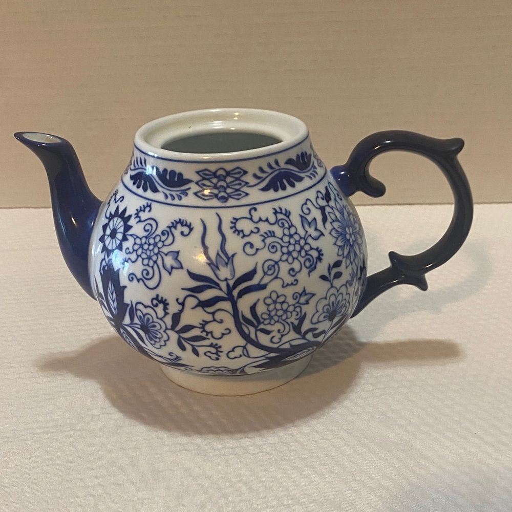 Pier 1 Blue and White Ceramic Teapot
